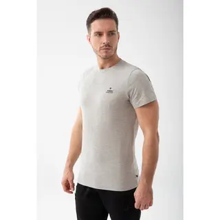 Melanżowy T-shirt męski slim fit TW BASIC TSHIRT 196 M GREY - L