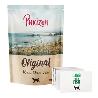 Purizon Cat Adult, jagnięcina z rybą – Original Daily 65% - 2 x 2 kg