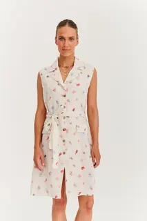 Lniana sukienka midi Retro Sun L/XL