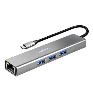 LogiLink HUB USB3.2 3xUSB-A, 1x RJ45 Gigabit Ethernet