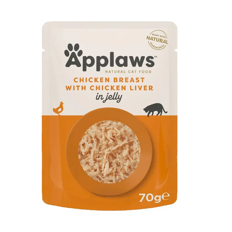 APPLAWS Chicken breast with chicken liver in jelly - mokra karma dla kota - 70g