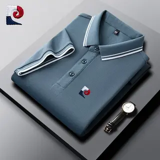 Summer Men's High-Quality Short-Sleeved Polo Shirt New Trend Fashionable Business Casual Breathable Cool T-Shirt Top