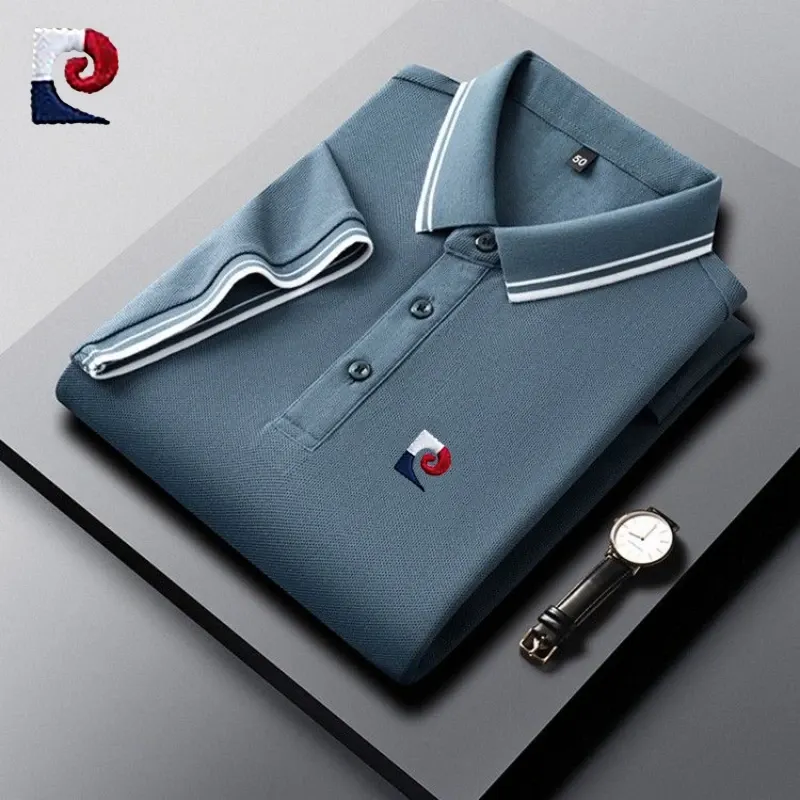 Summer Men's High-Quality Short-Sleeved Polo Shirt New Trend Fashionable Business Casual Breathable Cool T-Shirt Top