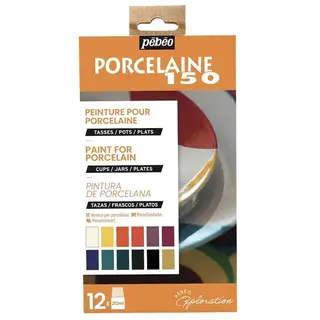 Pebeo Porcelaine 150 - farby do porcelany + złota 12x20ml (Ref: 757-471)