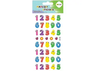Naklejki HAPPY COLOR 3D PUFFY Happy Numbers 9.5x22 cm Wielokolorowy