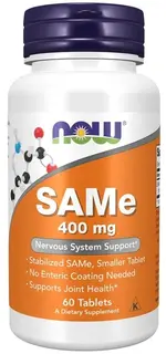 NOW Foods SAMe 400mg 60 tabletek Nastrój Układ Nerwowy Zdrowie Stawów Amino