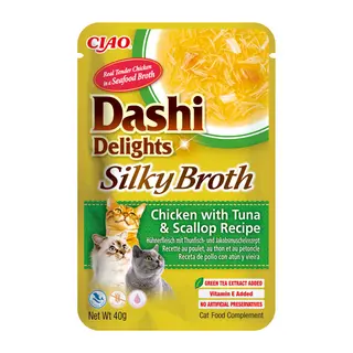 INABA CAT Dashi Delights Silky Broth Chicken with Tuna & Scallop - przysmak dla kota - 40g