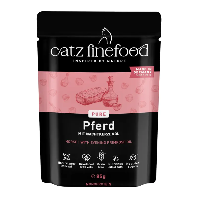 catz finefood Pure Pouch 8 x 85 g - No. 123, konina