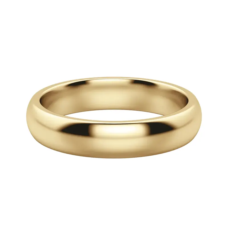 Klasyczna Męska Obrączka Ślubna Comfort 4 MM 585 Żółte Złoto (14K)