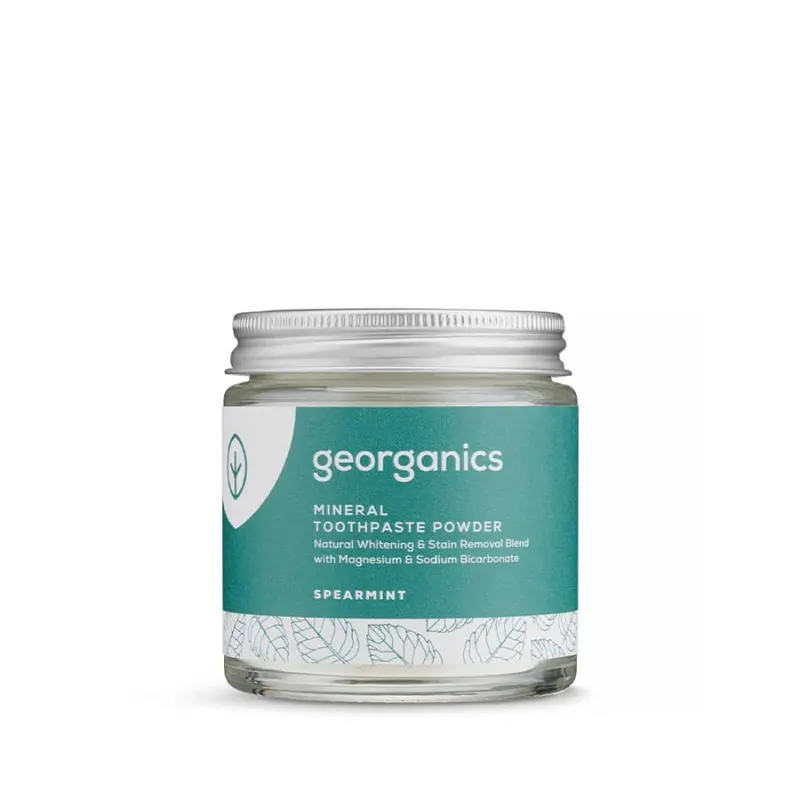 Georganics, Mineralny proszek do mycia zębów z naturalnym składem, do codziennej pielęgnacji, smak z