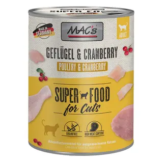 MAC´s Cat karma dla kota, 6 x 800 g - Drób i żurawina