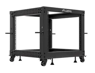 Lanberg Stojak Open rack 19 cali 9U 600x600-1100 regulowany czarny