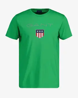 Gant Bawełniany T-Shirt Męski Z Nadrukiem Okrągły Kołnierzyk Regular Fit