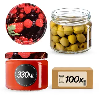 Słoiki na przetwory Sonka 330ml 100szt fi 82 mm + wieczka "Owoce leśne"