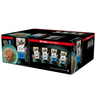 SHEBA Delicacy Rybne Smaki w galaretce Box - mokra karma dla kotów - 80x85g