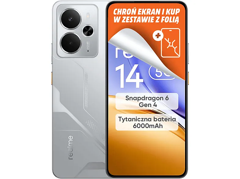 PRODUKT PO EKSPOZYCJI - Smartfon REALME 14 5G 8 GB/ 256 GB Srebrny