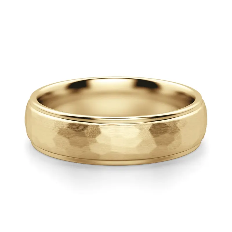 Męska Obrączka Ślubna Brazos 585 Żółte Złoto (14K) 8 MM