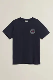 Gant Bawełniany T-Shirt Męski Z Nadrukiem Okrągły Kołnierzyk Regular Fit