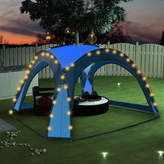 Namiot imprezowy z led i 4 ściankami, 3,6x3,6x2,3 m, niebieski
