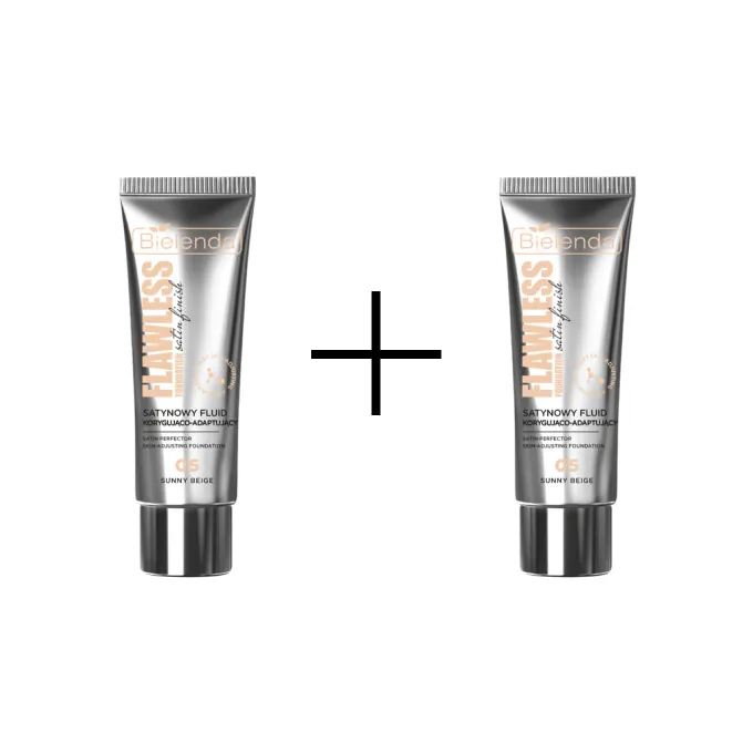 Bielenda Flawless Foundation Satynowy Fluid Korygująco-Adaptujący 05 Sunny Beige 1+1