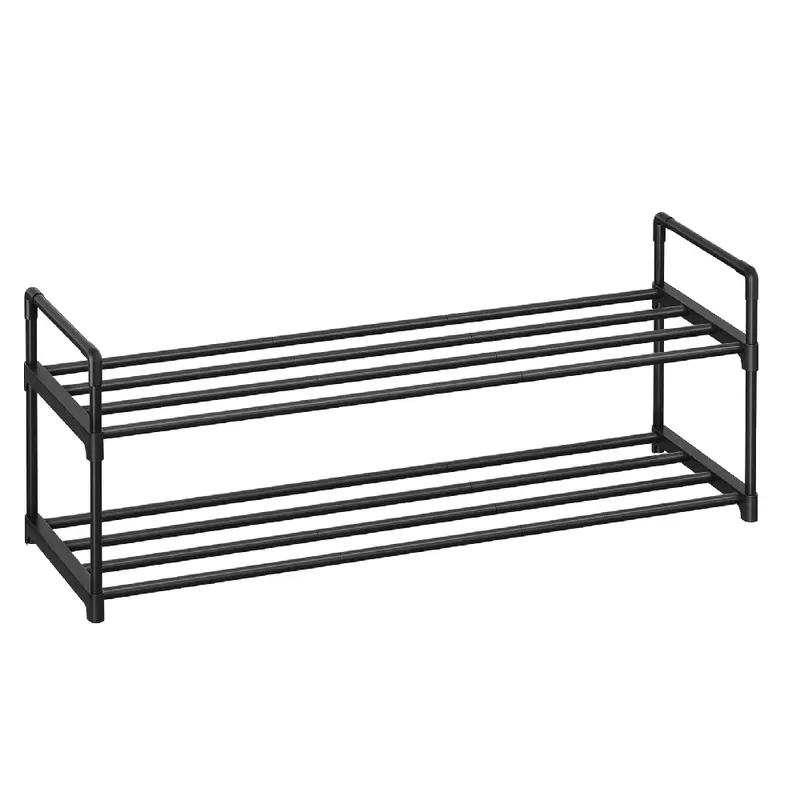 Szafka stojak NA BUTY regał 2 POZIOMY organizer 30x92x34 cm METALOWY CZARNY