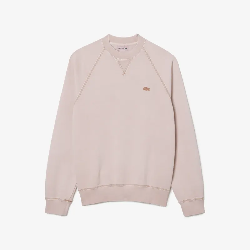 Lacoste Erkek Relaxed Fit Bisiklet Yaka Pembe Sweatshirt Męskie Różowy