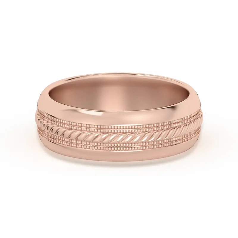 Single Rope Obrączka Ślubna 585 Różowe Złoto (14K) 6 MM