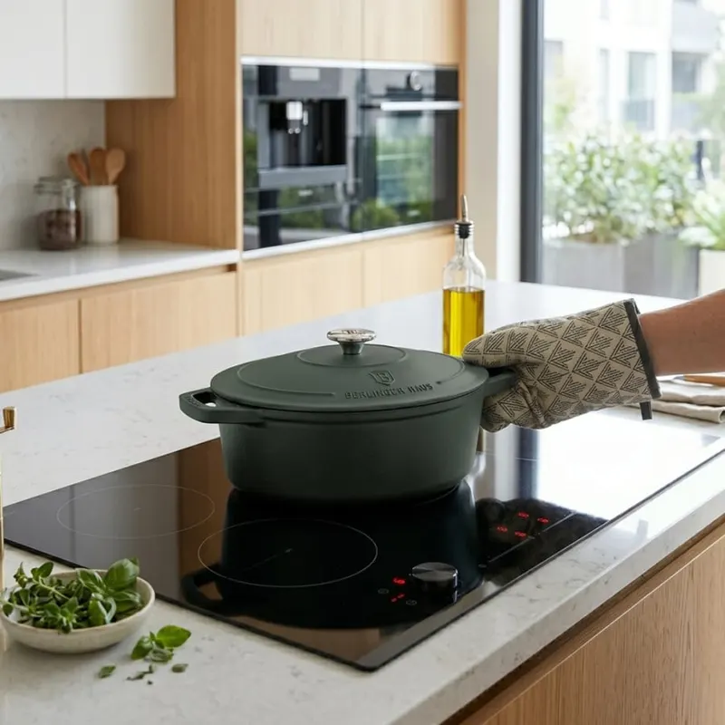 Garnek żeliwny 5,56 L. 32 cm BerlingerHaus BH-8968 Matte Green