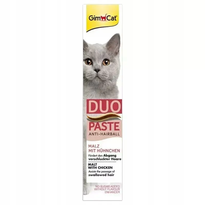 GIMCAT Duo Paste Anti-Hairball z kurczakiem – przysmak dla kota – 50g