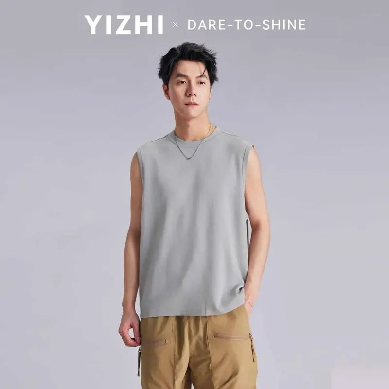 Men Modal Simple Sleeveless Tank Top 2026 Summer Loose Cut Off Shoulder Vest Breathable Sports Casual Undershirt Daily Wear Tee