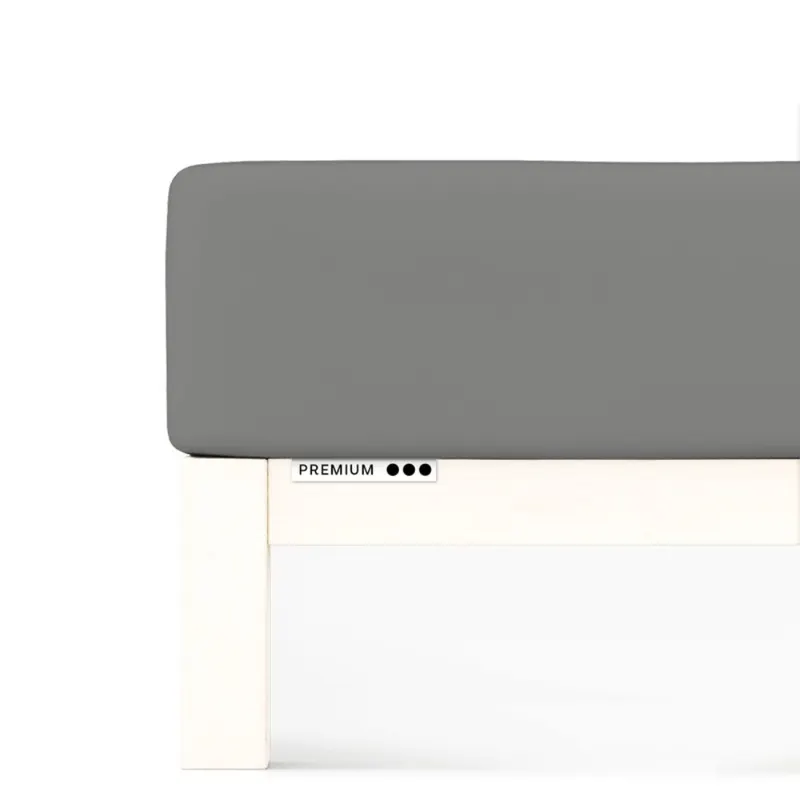 Prześcieradło Schlafgut Premium | 90x190-100x220 cm | Szary Mid | -100x220 Gray Mid 128 - S bawełna