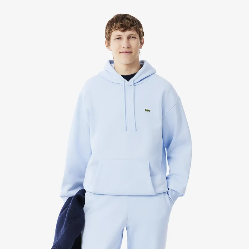 Lacoste Bluza Z Kapturem Z Dresówki Cukierkowoniebieska Męskie Niebieski