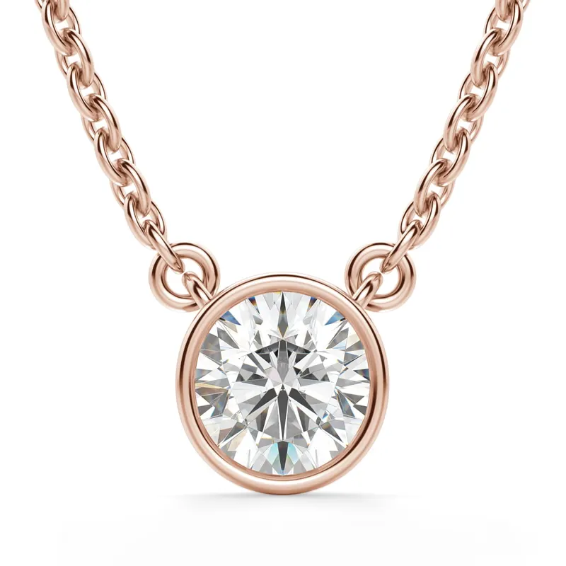 Okrągły Naszyjnik Marseille 1.00 kt Laboratoryjny Diament 585 Różowe Złoto (14K)