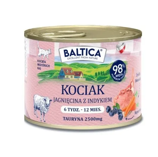 BALTICA Smaki regionów Kocięta Jagnięcina z indykiem - mokra karma dla kota - 185g