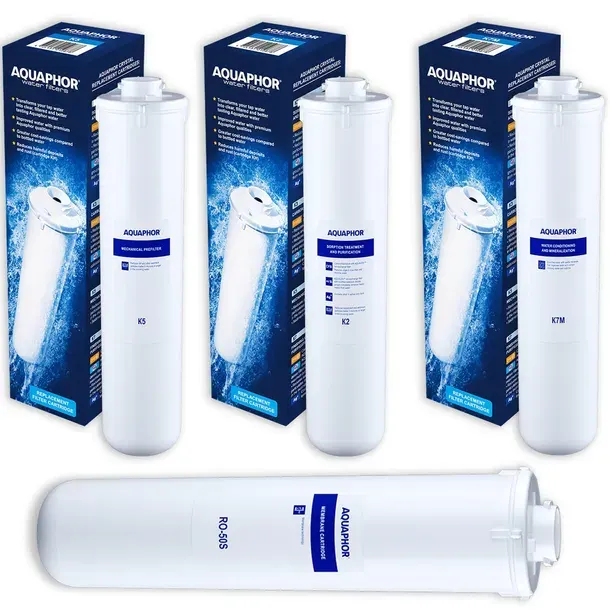 4 WKŁADY DO AQUAPHOR MORION 101S - K5 + K2 + K7M + MEMBRANA RO-50S