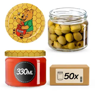 Słoiki Sonka 330ml 50szt fi 82 mm + wieczka "Miód"
