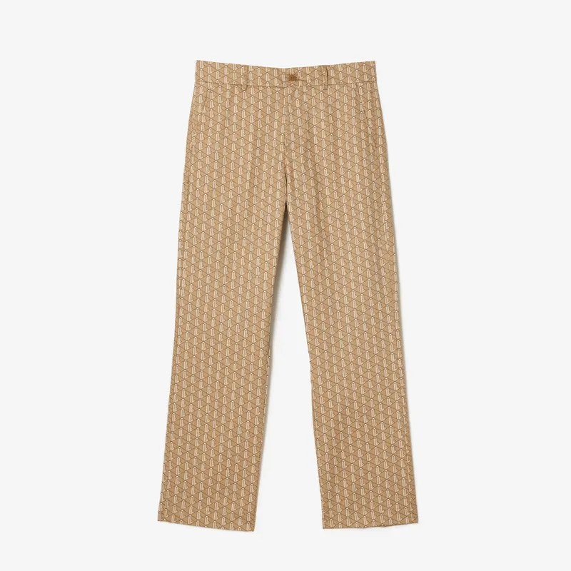 Lacoste Spodnie Chino Z Nadrukiem Monogram Straight Fit Męskie Kolorowy