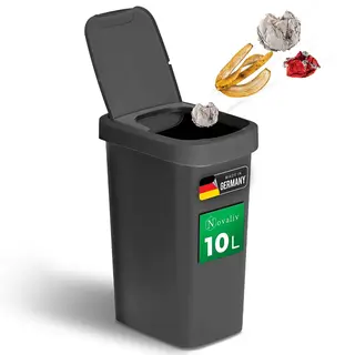 KOSZ 10L ANTRACYT POJEMNIK NA ODPADY DUŻY FUNKCJONALNY KUBEL KUCHENNY