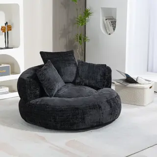 Wytrzymały fotel wypoczynkowy typu lazy sofa z wysokim oparciem, worek sako z trzema poduszkami dla dorosłych i dzieci, do wnętrz i na zewnątrz, jed..