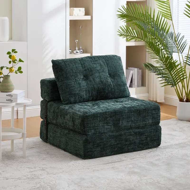 Składana sofa do spania, sofa do spania z poduszką, składany materac z oparciem, przenośna składana sofa, wygodna sofa podłogowa do salonu i sypialn..