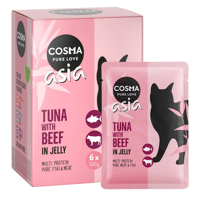 Cosma Asia w galarecie, 6 x 100 g - Tuńczyk z wołowiną