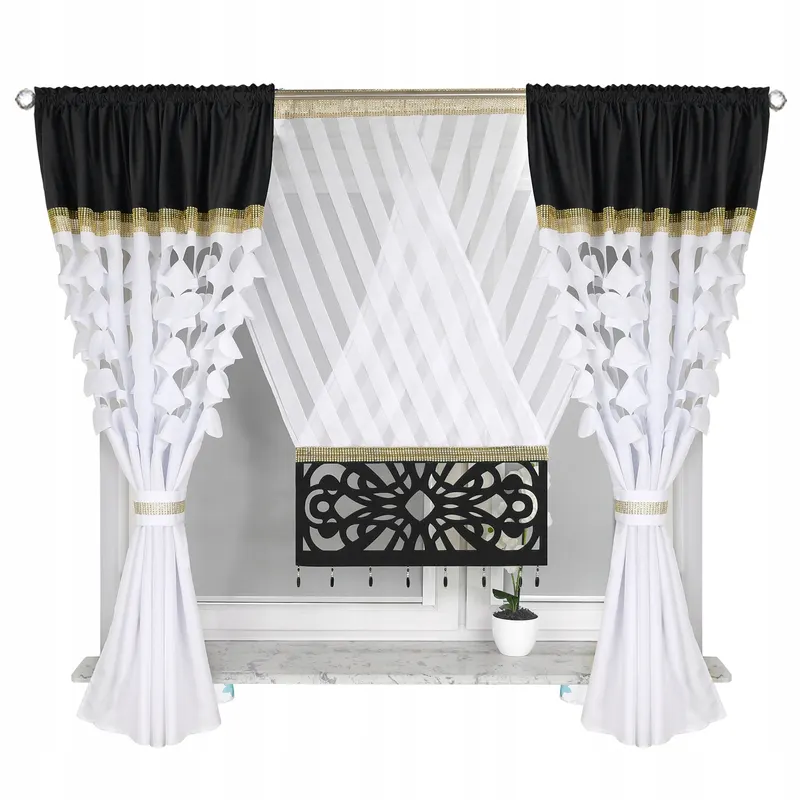 Firana Gotowa Z Panelem 300 X 160 CM Firany Cyrkonie