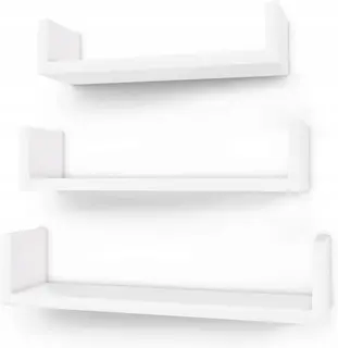 ZESTAW 3 SZTUKI półka ŚCIENNA wisząca regał 40x10 MDF BIAŁA komplet