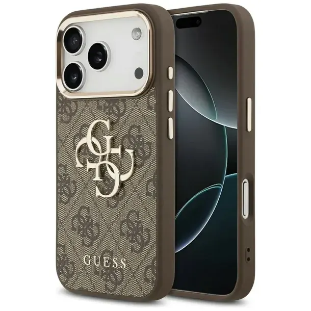 Etui Guess 4G Big 4G Classic Logo do iPhone 17 Pro brązowy złoty