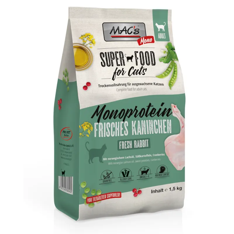 MAC's Superfood for Cats Adult Monoprotein, królik - 1,5 kg