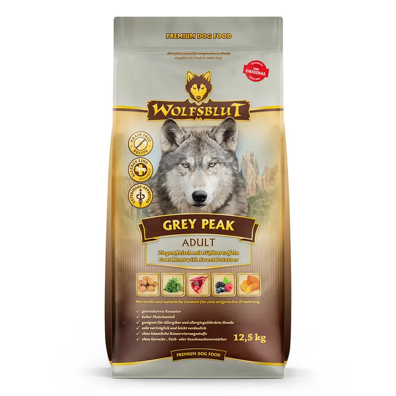WOLFSBLUT Grey Peak Koza z batatami Mono - sucha karma dla psa - 12,5kg