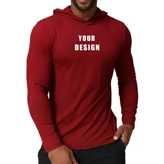 Personalized LOGO Custom men's sports and leisure hooded quick-drying long-sleeved T-shirt running fitness sports outdoor jumper
