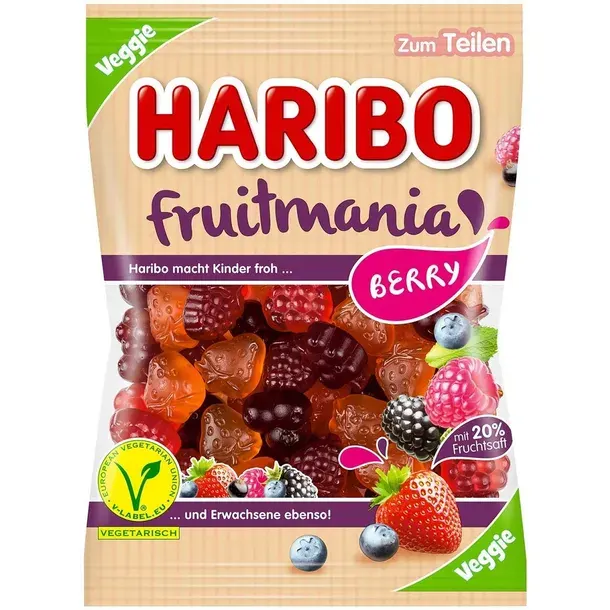Żelki Fruitmania Berry 175g - Haribo owocowe z sokiem