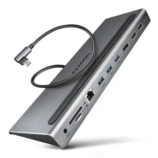 AXAGON HMC-4KX3 Stacja dokująca USB-C 11w1 + 3 monitory, 5Gbps, 3x USB-A, 2x HDMI 4K/60Hz, DP 4K/60Hz, LAN 1Gbps, SD/microSD, audio, PD 100W, kabel 40