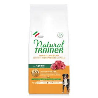 Natural Trainer Sensitive Adult Medium & Maxi, jagnięcina - 2 x 12 kg